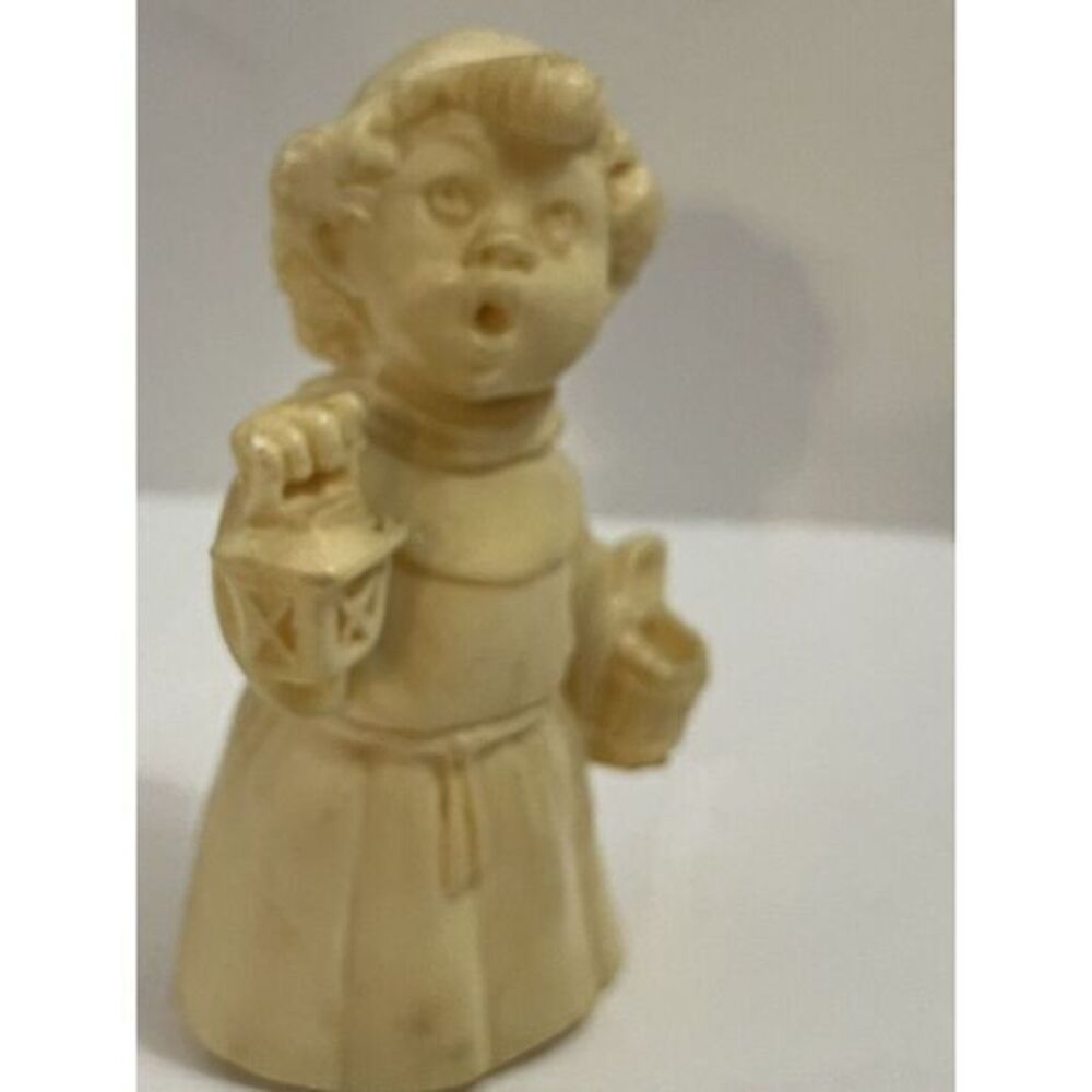 Vintage Religious Figure Signed‎ Sculpture By A. Santini Caroler  Lantern Water